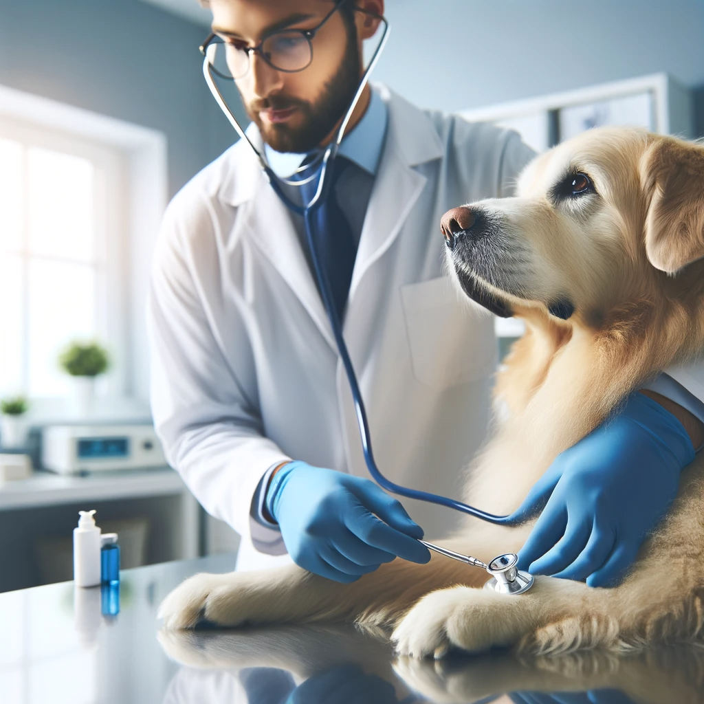 Ветеринар оказывает профессиональную помощь животному